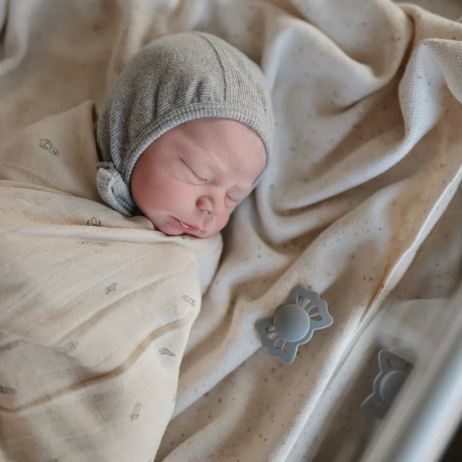 Mushie Frigg Lucky Symmetrical Silicone Pacifier 2-Pack - Sage / Great Gray