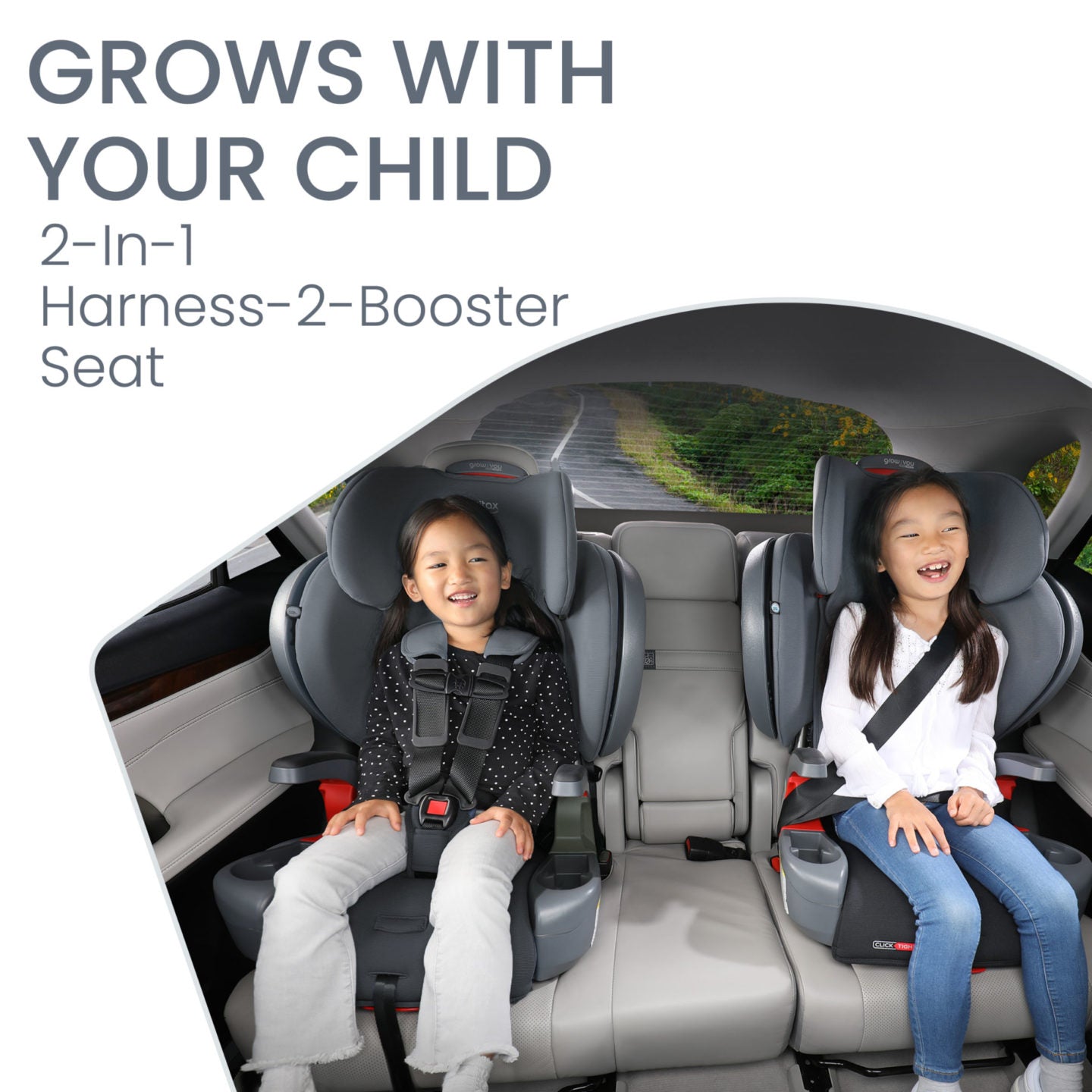 Britax Grow With You ClickTight Plus Harness-2-Booster Seat - Black Ombre Safewash