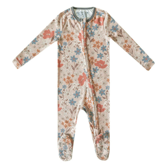 Copper Pearl Zip-up Footie - Eden