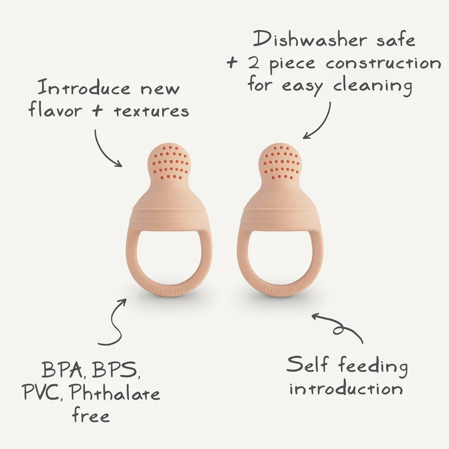 Mushie Silicone Fresh Food Feeder 2-Pack - Shifting Sands