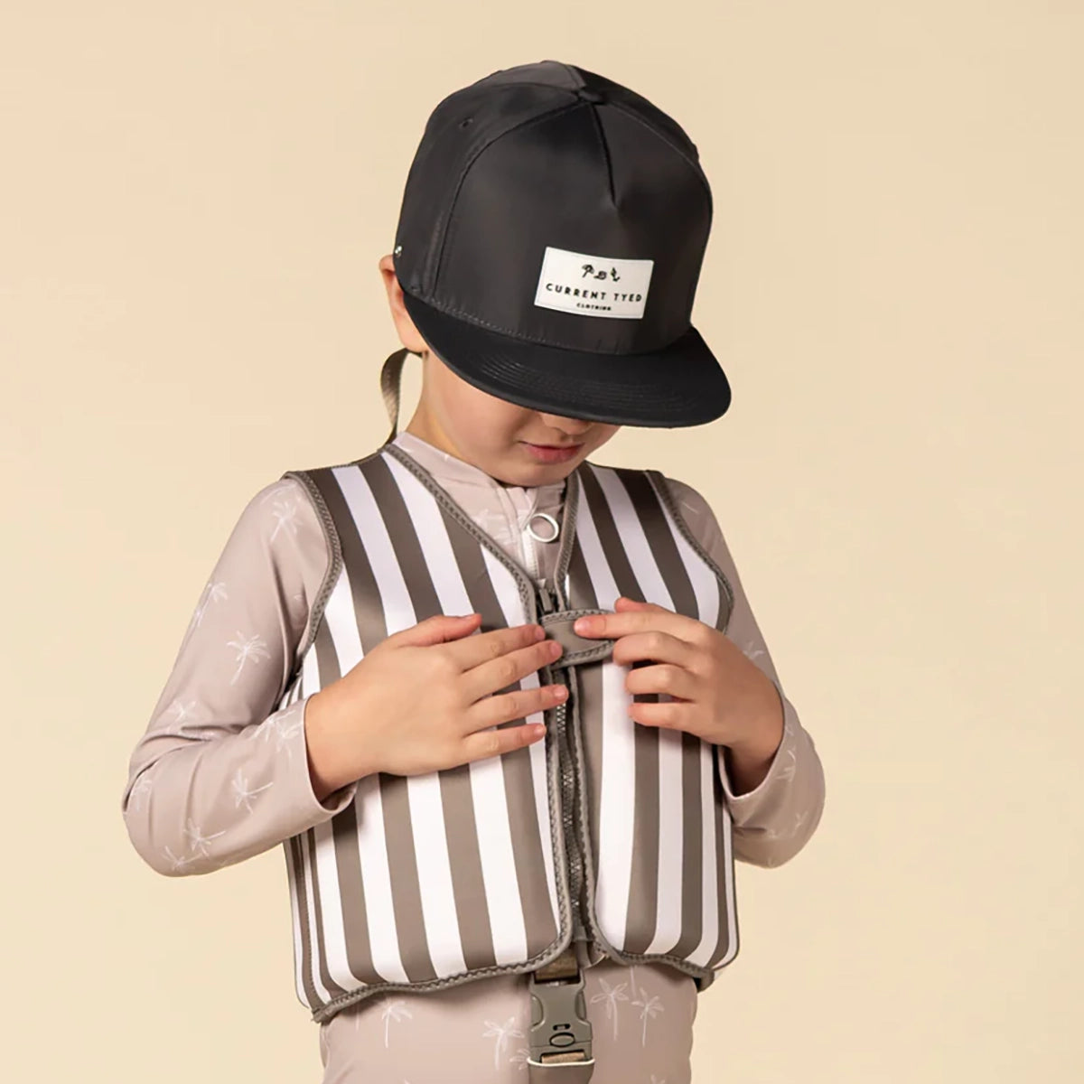Boy wearing Current Tyed Clothing Made for "Shae'd" Waterproof Snapback - Charcoal