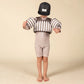 Boy wearing Current Tyed Clothing Swim Floaties - Brown Stripes