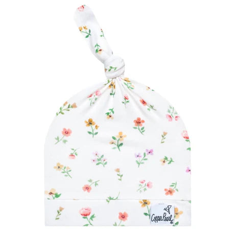 Copper Pearl Knit Top Hat - 0-4M