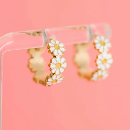 Pierced Co Daisy Huggie Hoops