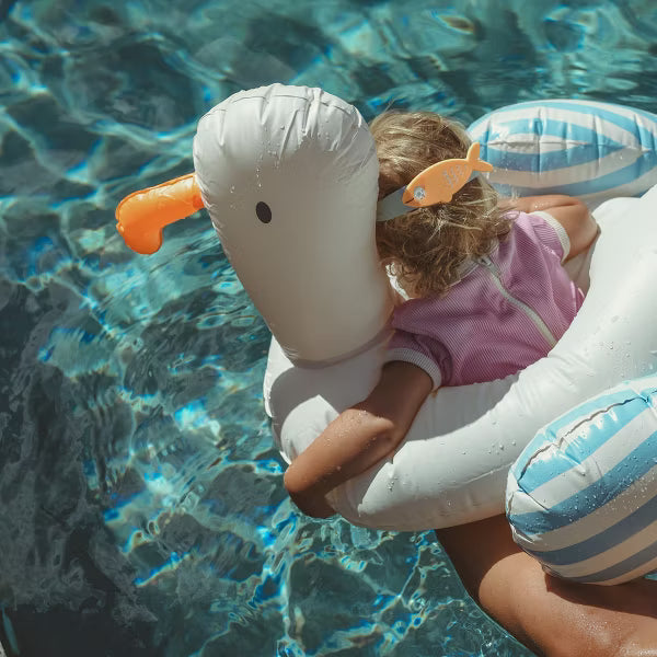 Sunnylife Kids Tube Pool Ring Sammy the Seagull -  Blue Stripe