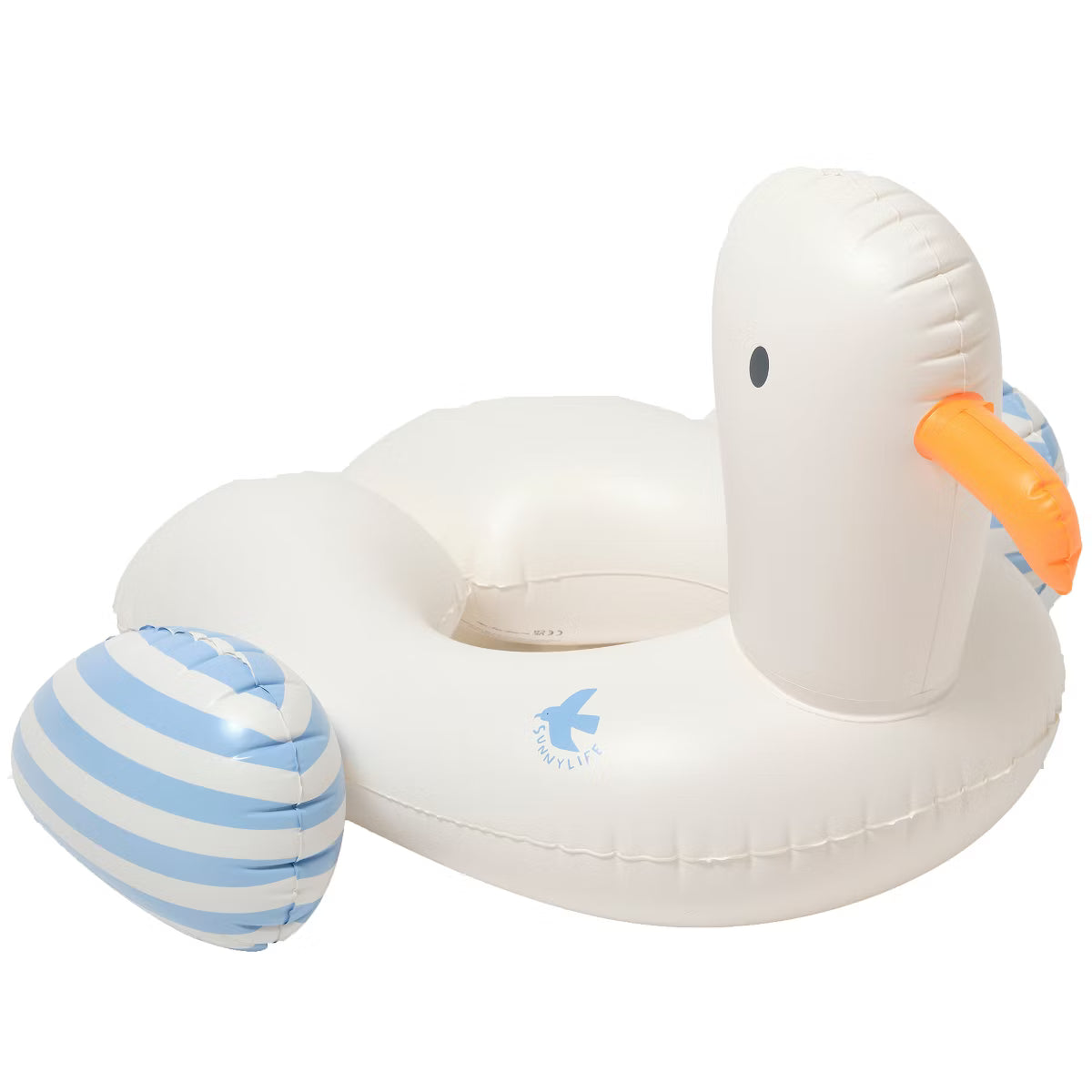 Sunnylife Kids Tube Pool Ring Sammy the Seagull -  Blue Stripe