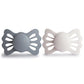 Mushie Frigg Lucky Symmetrical Silicone Pacifier 2-Pack - Sage / Great Gray