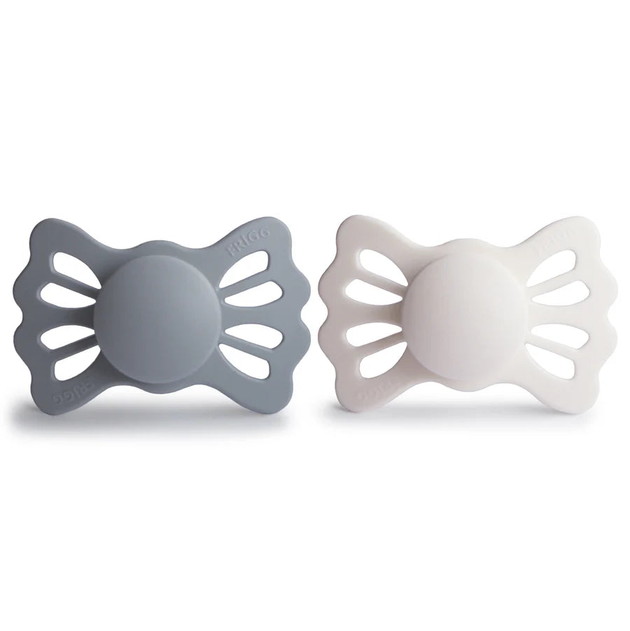 Mushie Frigg Lucky Symmetrical Silicone Pacifier 2-Pack - Sage / Great Gray