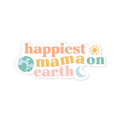 The Baby Cubby Happiest Mama on Earth Sticker - Multicolor with Celestial