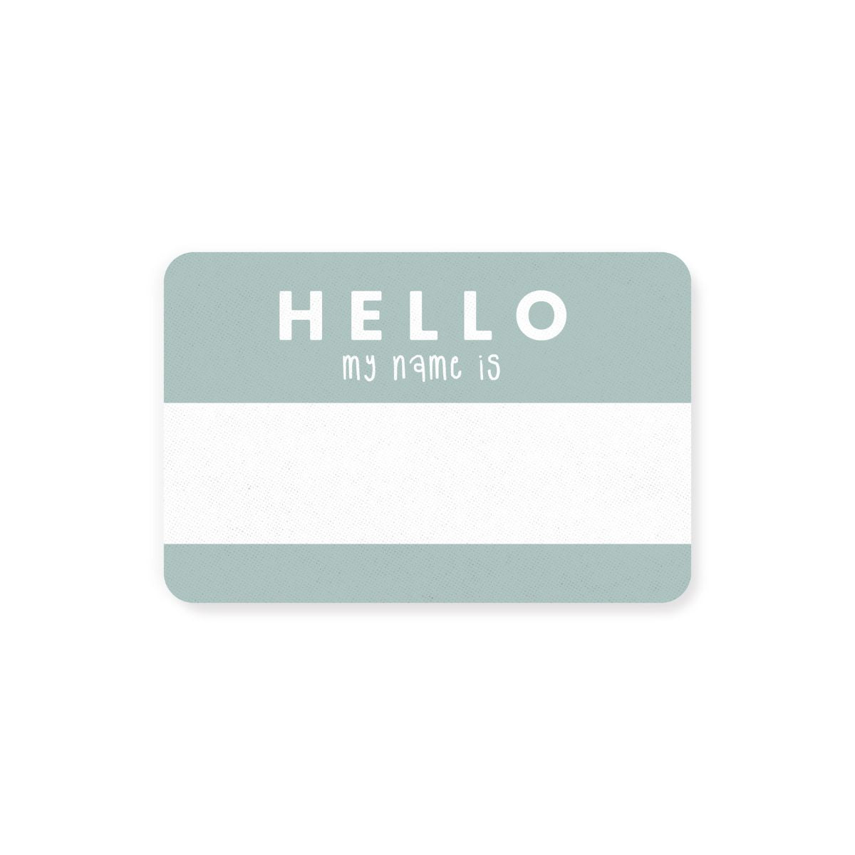 Baby Cubby Hello Sticker - Bold Font - Dusty Blue / White