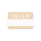 Baby Cubby Hello Sticker - Bold Font - Tan / White