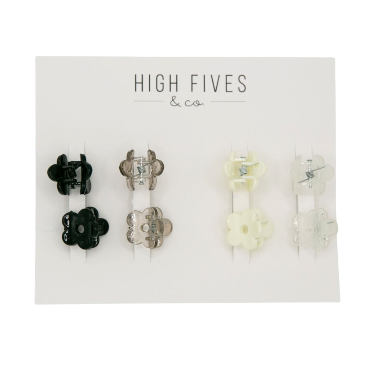 High Fives Mini Daisy Hair Claw Clips - Set of 8 - Mixed Monochrome