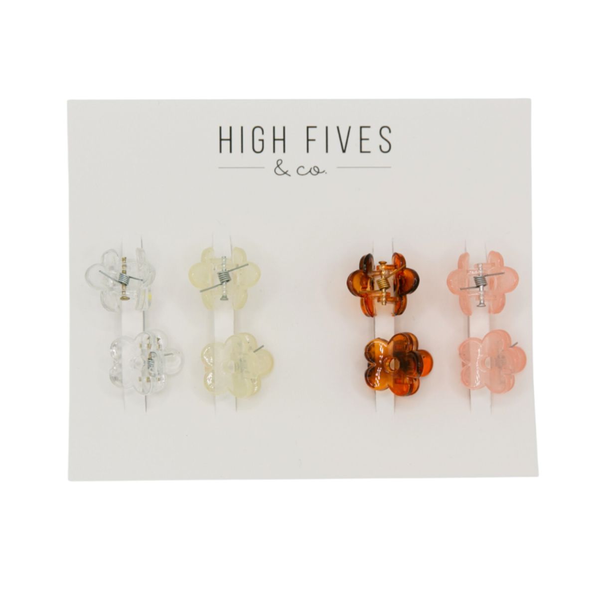 High Fives Mini Daisy Hair Claw Clips - Set of 8 - Mixed Multicolored