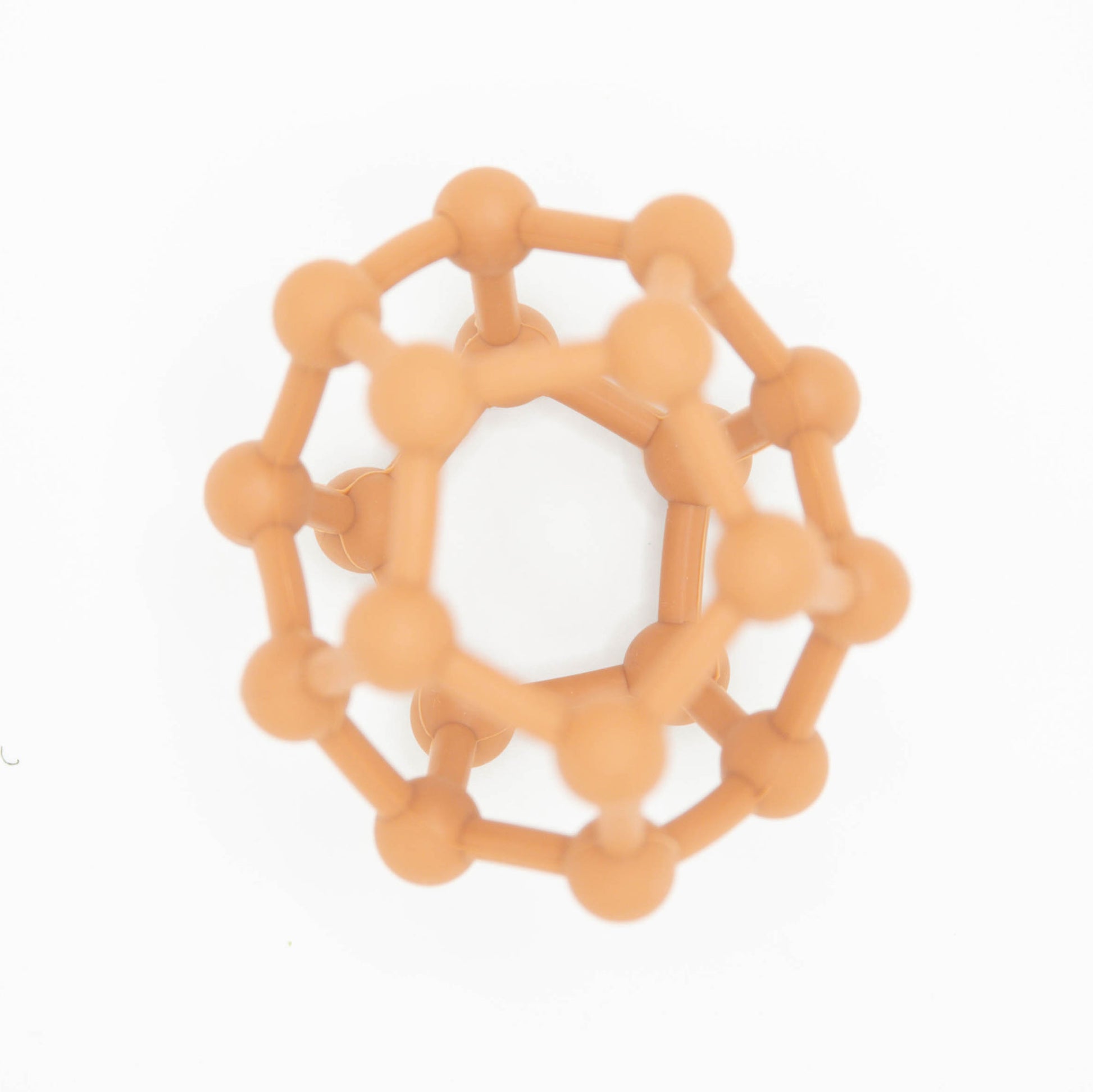 The Baby Cubby Geometric Beaded Silicone Teething Ball - Taupe
