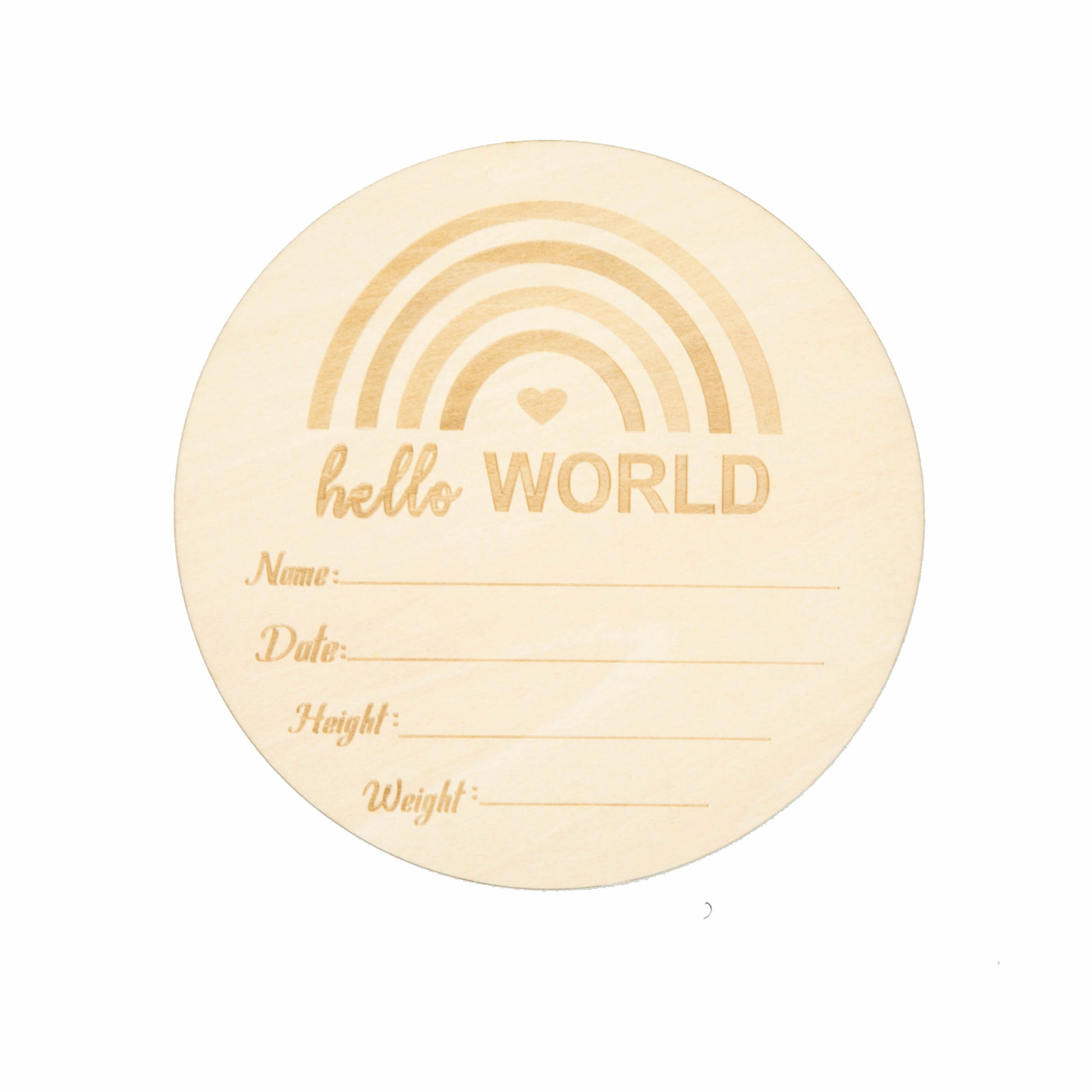The Baby Cubby Wooden Announcement Sign - Hello World