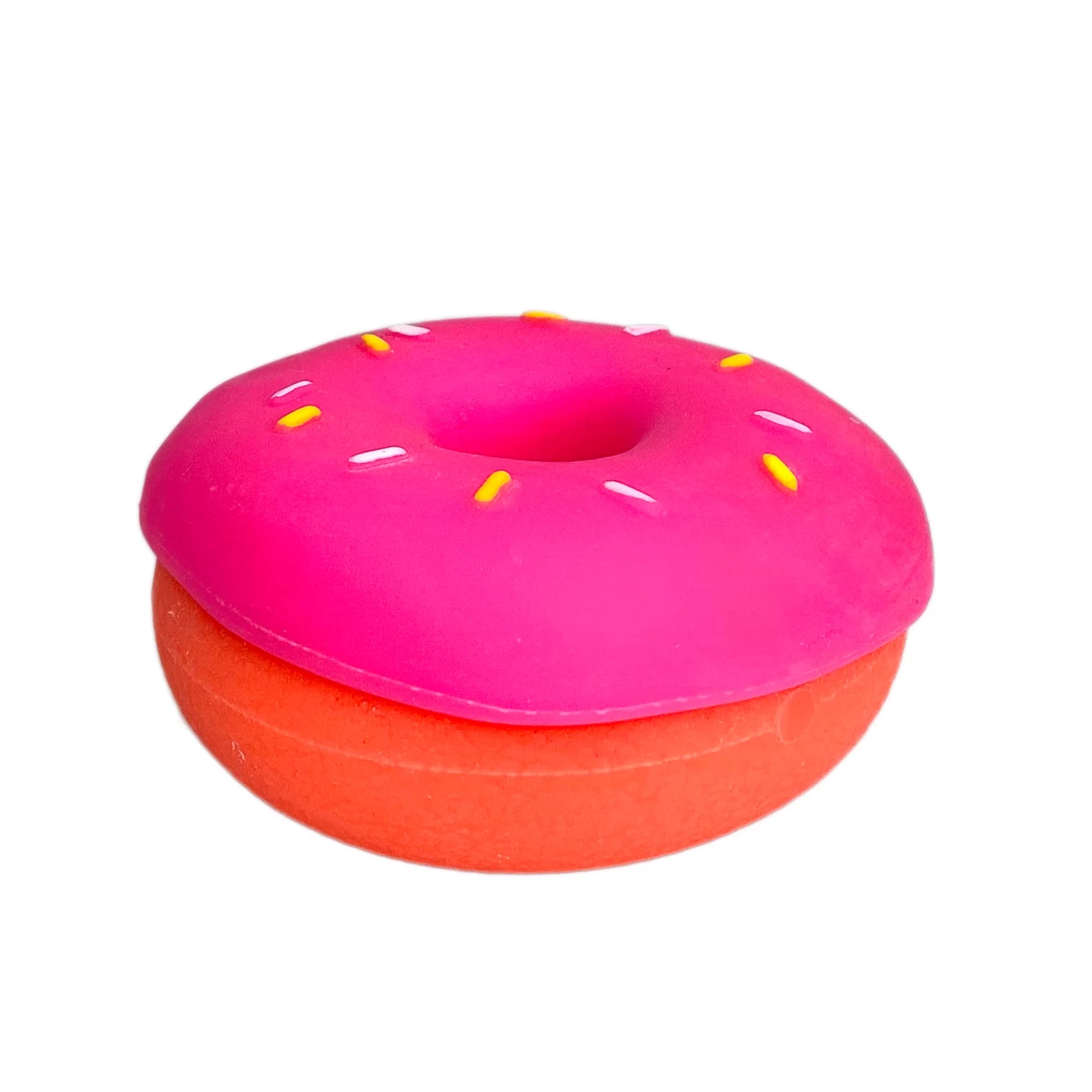 Schylling NeeDoh Dohnuts - Orange with Pink Frosting and Sprinkles