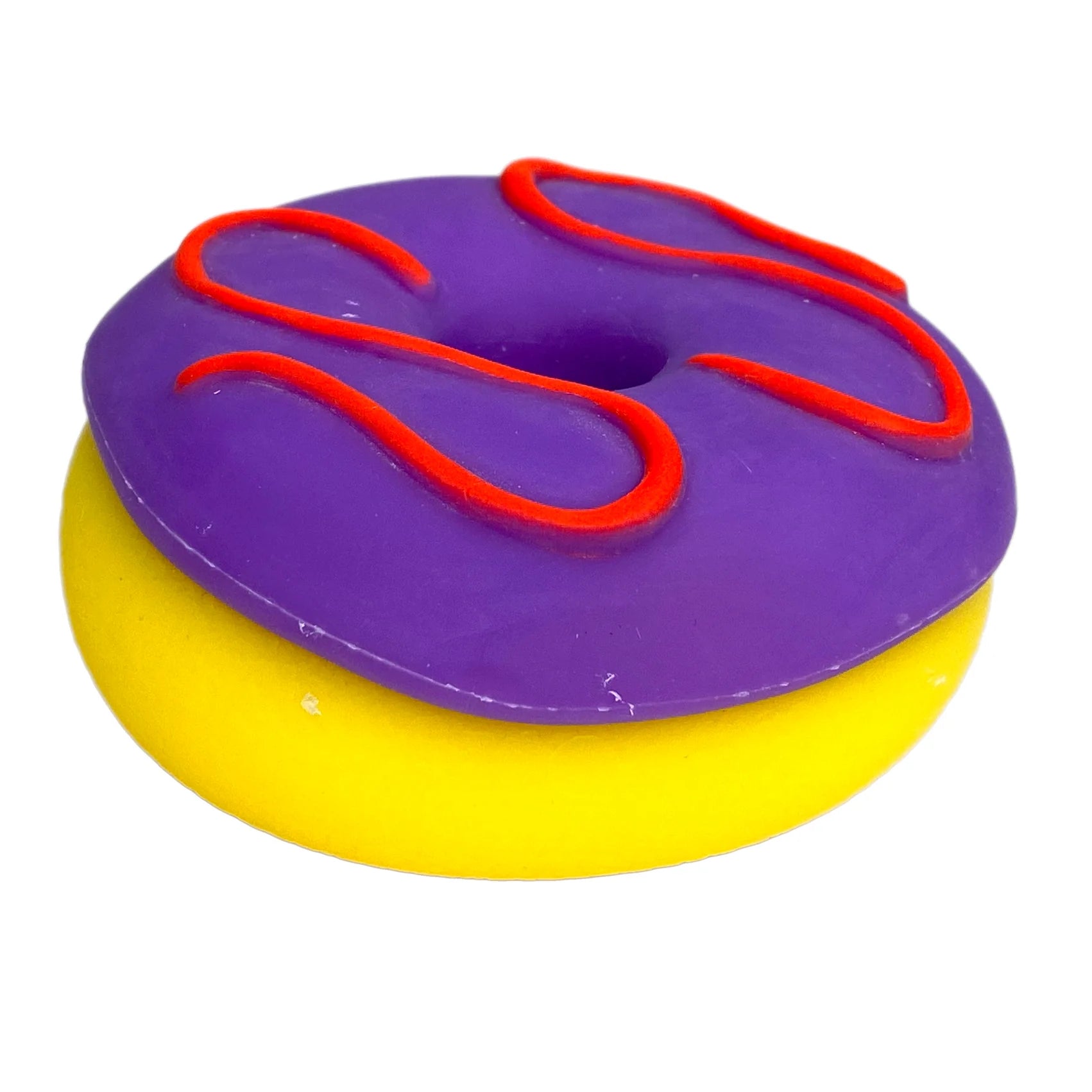 Schylling NeeDoh Dohnuts - Yellow with Purple Frosting and Swirls