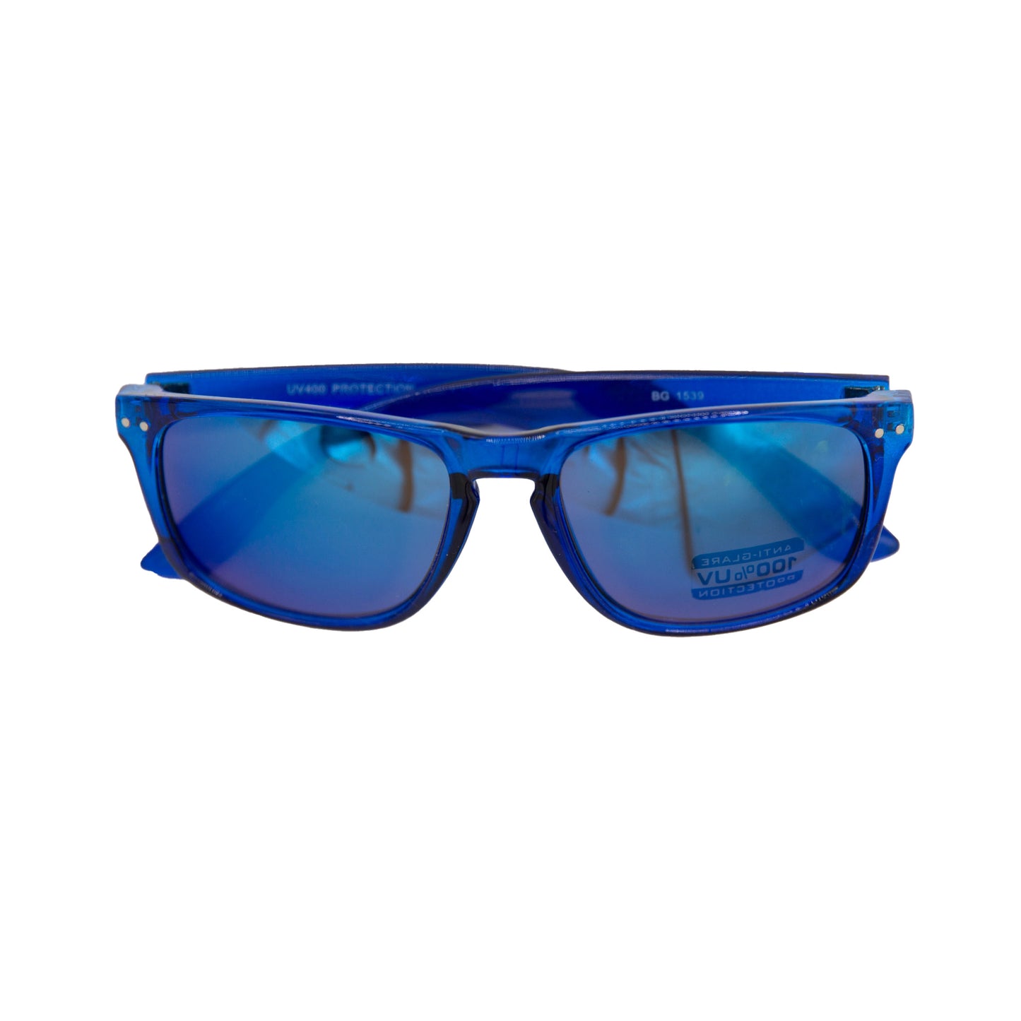 Blue Gem Adult Sunglasses Wayfarer - Clear Blue with Blue Lenses