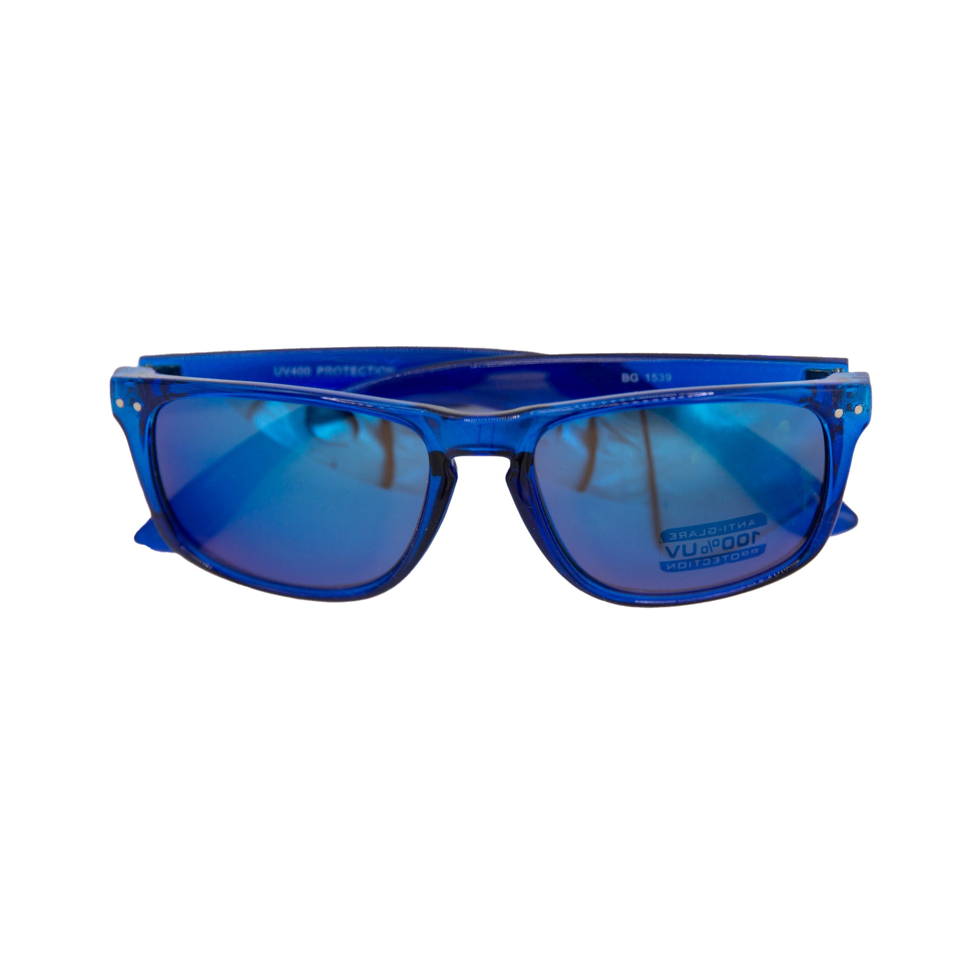 Blue Gem Adult Sunglasses Wayfarer - Clear Blue with Blue Lenses
