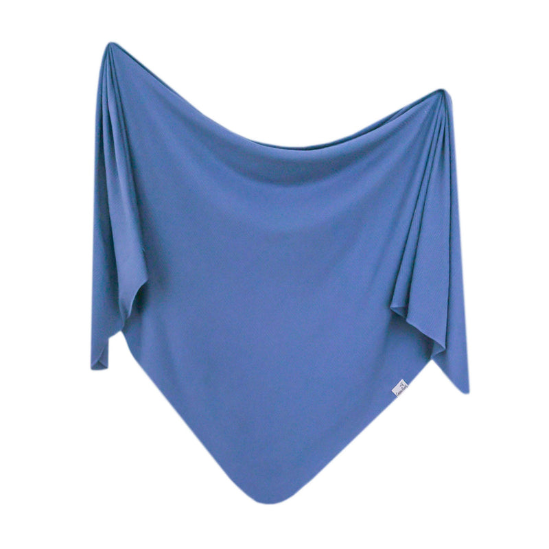 Copper Pearl Rib Knit Swaddle Blanket - Indigo
