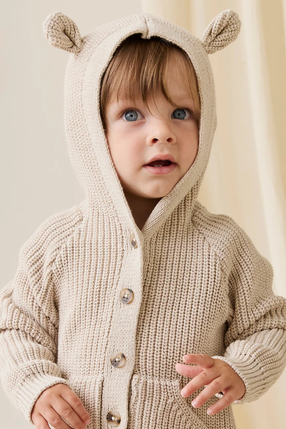 Jamie Kay Bear Cardigan - Oat