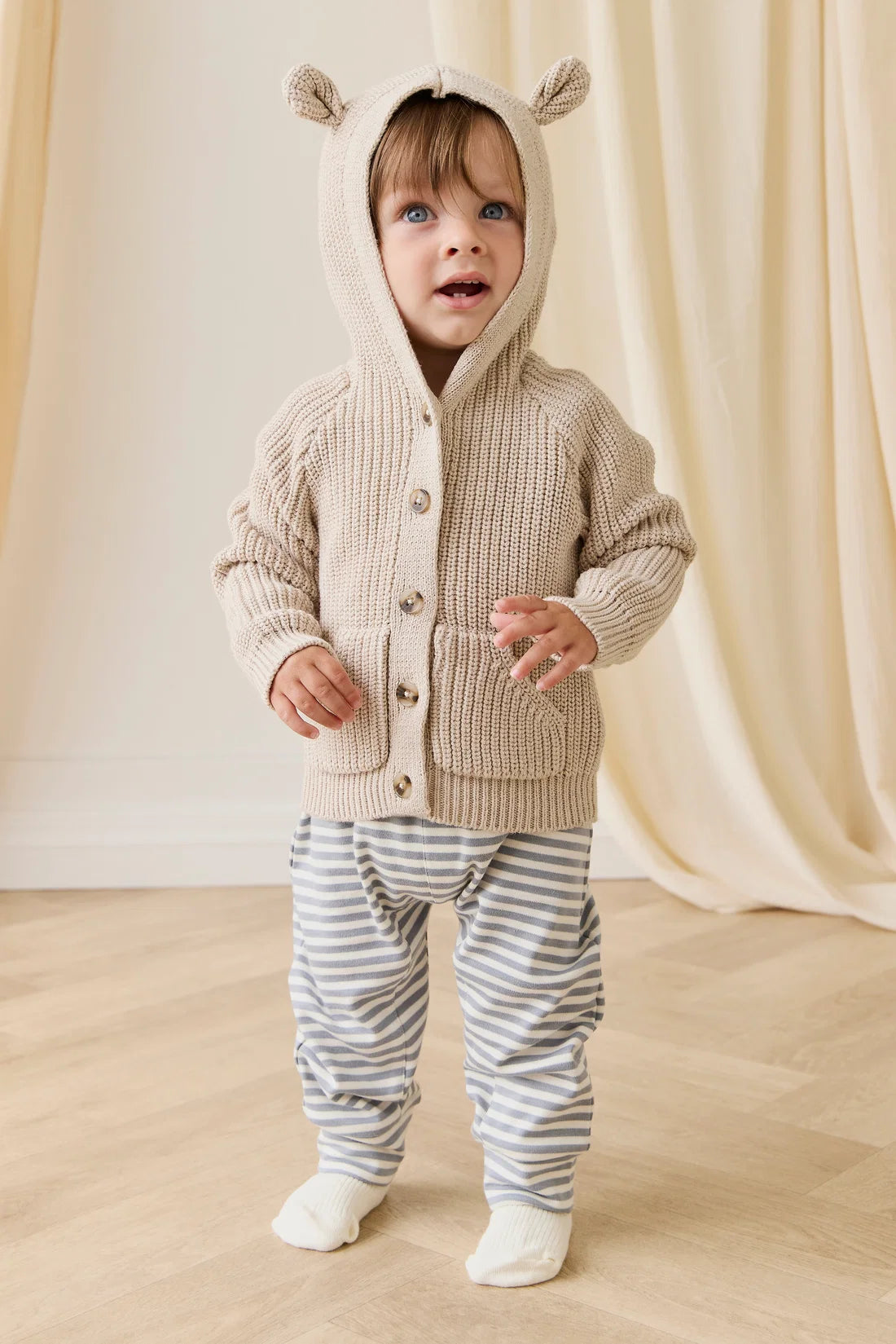 Jamie Kay Bear Cardigan - Oat