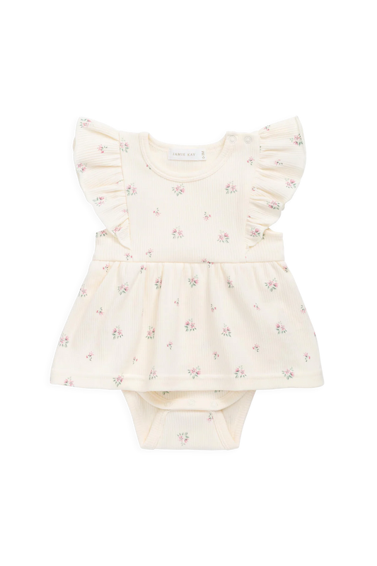 Jamie Kay Organic Cotton Rib Elianna Playsuit - Emma Whisper