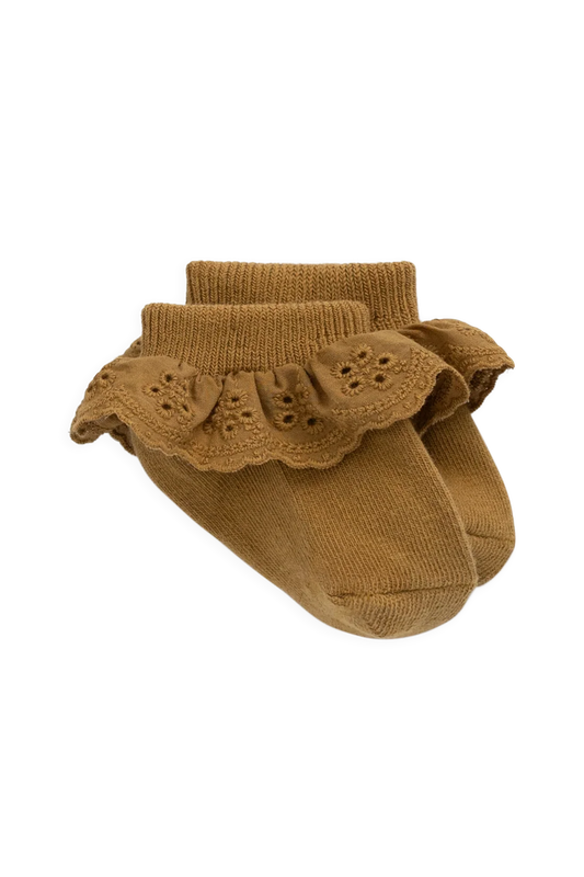 Jamie Kay Frill Ankle Sock - Antique Bronze