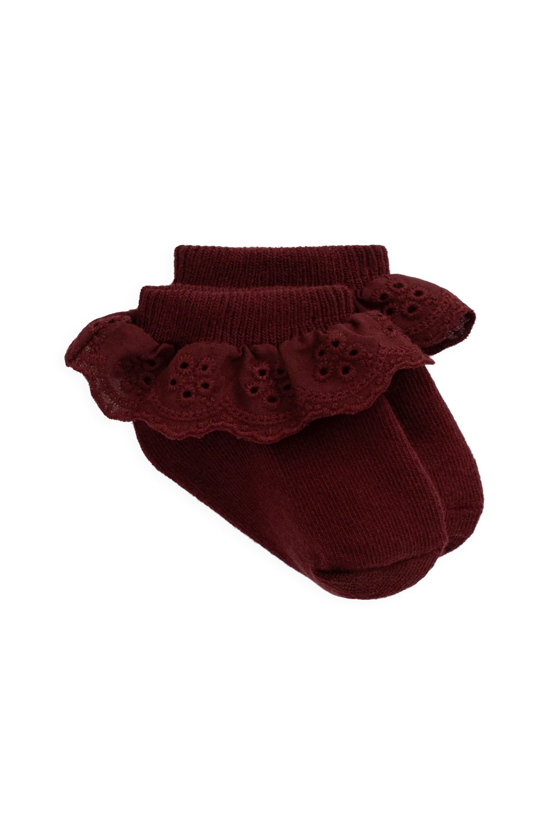 Jamie Kay Frill Ankle Sock - Burgundy