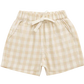 Jamie Kay Organic Cotton Louis Short - Gingham Pale Khaki
