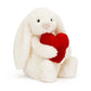 Jellycat Seasonal Original Bashful Bunny - Cream - Red Love Heart