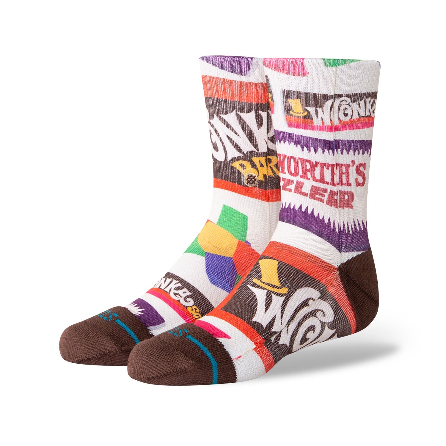 Stance Kids' Crew Socks - Wonka Bars - Brown