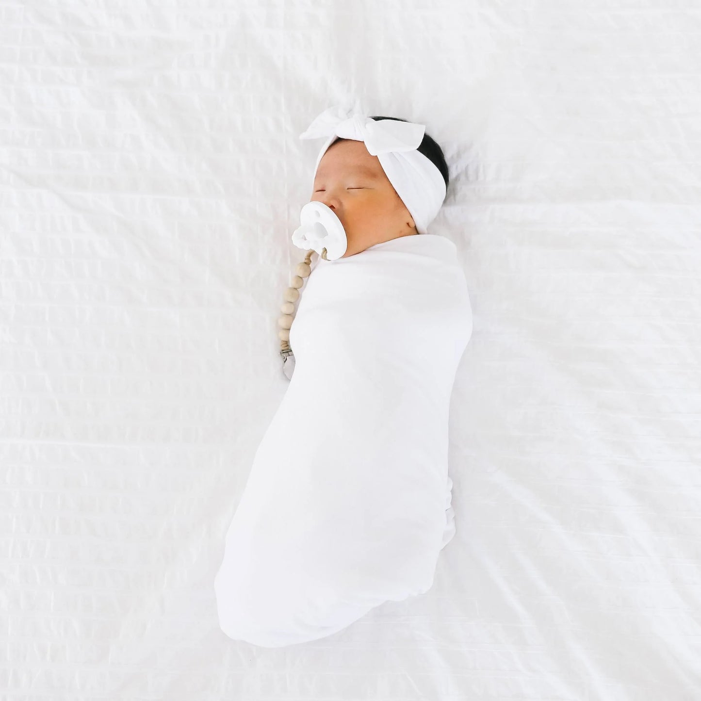 Copper Pearl Knit Headband Bow - Dove