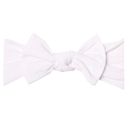 Copper Pearl Knit Headband Bow - Dove