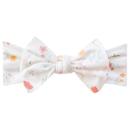Copper Pearl Knit Headband Bow