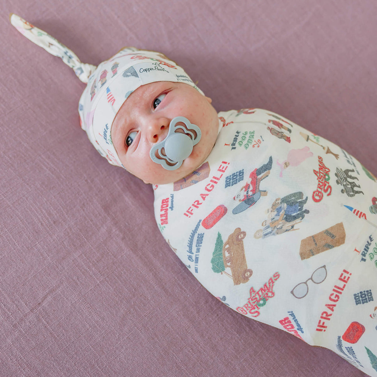 Copper Pearl Knit Swaddle Blanket - a Christmas Story
