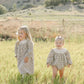 Mebie Baby Camel Gingham Lace Dress