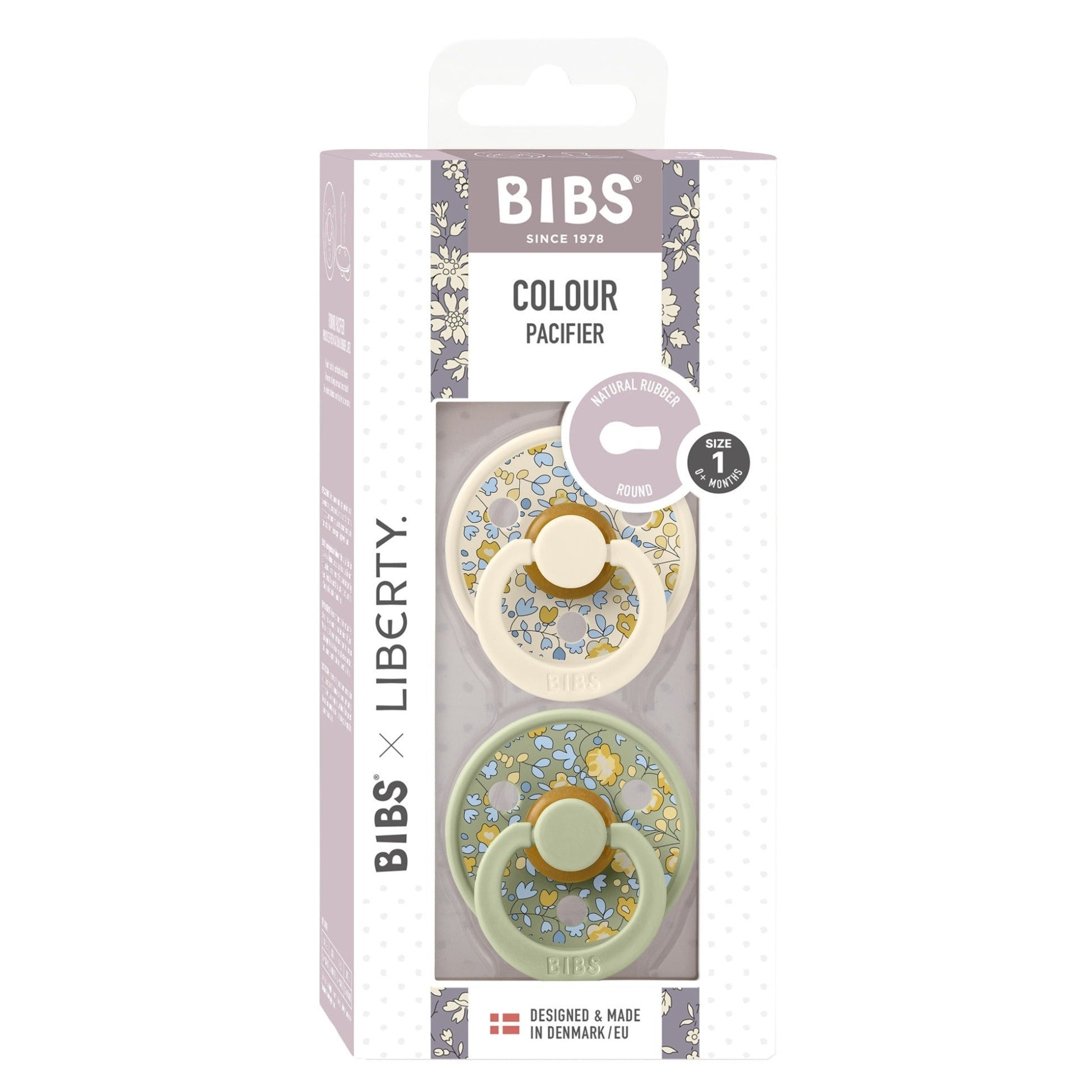 BIBS LIBERTY Colour 2-Pack Pacifier Set - Eloise - Sage Mix