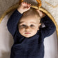 Burts Bees Organic Cotton Quilted Bee Wrap-Front Baby Jumpsuit - Midnight