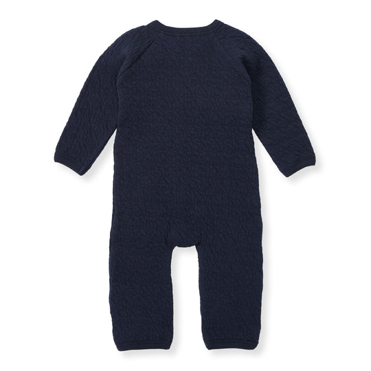 Burts Bees Organic Cotton Quilted Bee Wrap-Front Baby Jumpsuit - Midnight