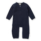Burts Bees Organic Cotton Quilted Bee Wrap-Front Baby Jumpsuit - Midnight