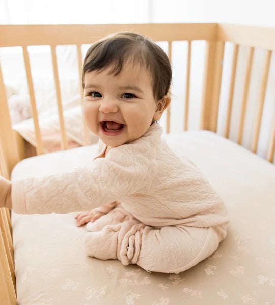 Burts Bees Organic Cotton Quilted Bee Wrap-Front Baby Jumpsuit - Ranunculus