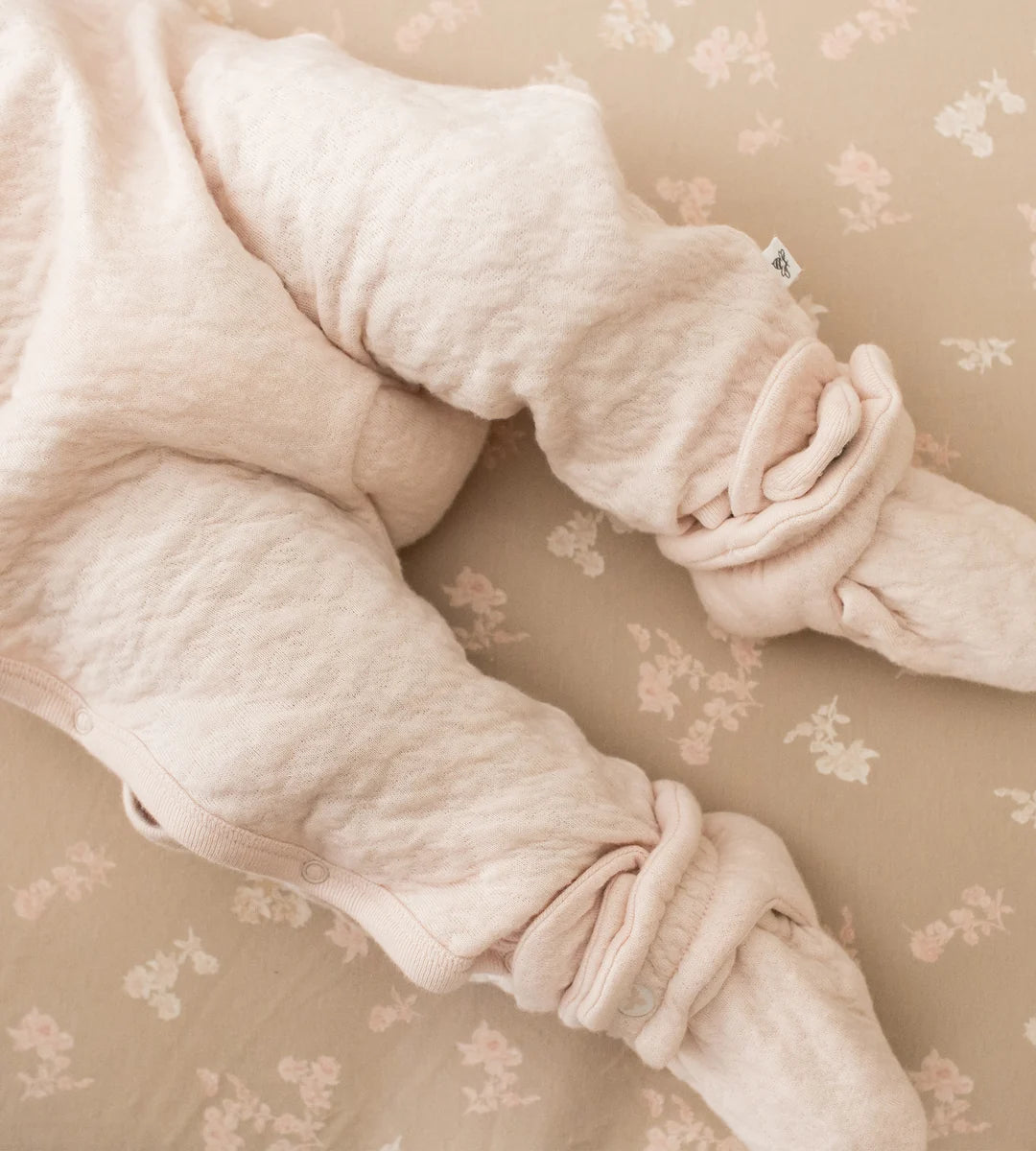 Burts Bees Organic Cotton Quilted Bee Wrap-Front Baby Jumpsuit - Ranunculus