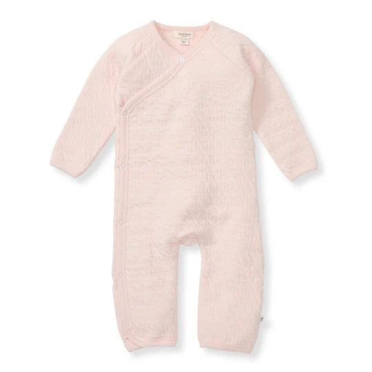 Burts Bees Organic Cotton Quilted Bee Wrap-Front Baby Jumpsuit - Ranunculus