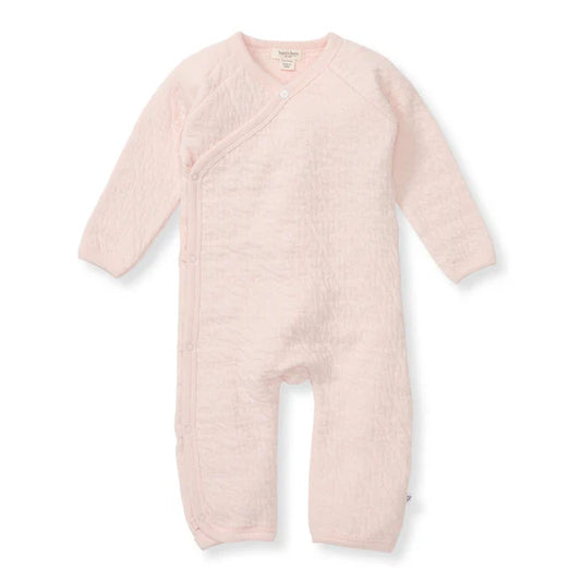 Burts Bees Organic Cotton Quilted Bee Wrap-Front Baby Jumpsuit - Ranunculus