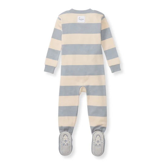 Burts Bees Rugby Stripe Organic Cotton Sleeper - Quarry