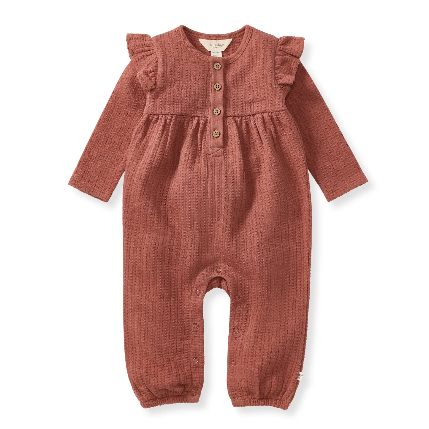 Burt's Bees Dotted Rib Infant Jumpsuit - Cedar