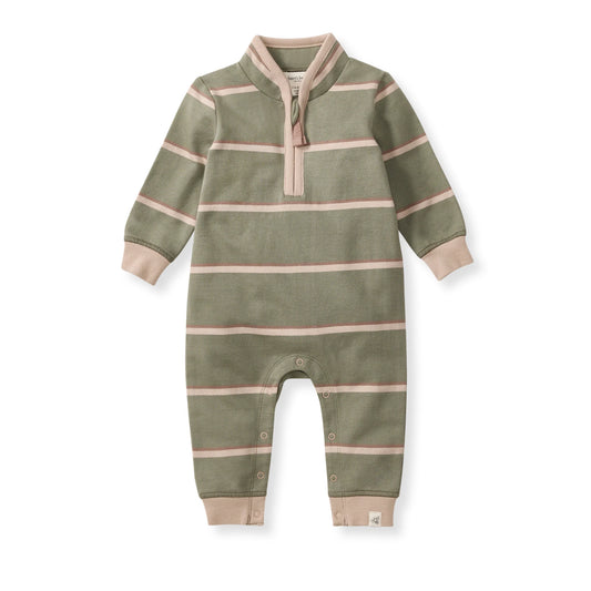 Burt's Bees Holland Stripe Infant Jumpsuit - Tranquility