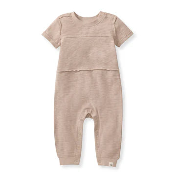 Burt's Bees Chunky Slub Infant Boy Jumpsuit - Soft Mocha