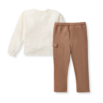 Burt's Bees Chunky Slub Toddler Boy Tee Set - Eggshell